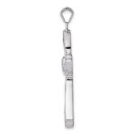 Sterling Silver Rhodium-plated Lab Created Blue Opal and Clear CZ Cross Pendant - Image 2