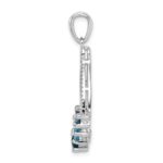 Sterling Silver Rhod-plat London blue and LB topaz Pendant - Image 2