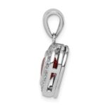 Sterling Silver Rhodium Plated Interchangeable CZ Heart Pendant - Image 2