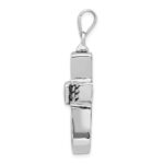Sterling Silver Rhodium-plated Antiqued Cross w/Heart Ash HolderPenda - Image 2