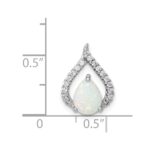 Sterling Silver Rhodium Plated CZ and Lab Created Opal Chain Slide - Image 4