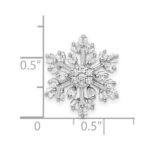 Sterling Silver Rhodium-plated CZ Snowflake Chain Slide - Image 4