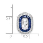 Sterling Silver Rhodium-plated CZ & Synthetic Blue Spinel Chain Slide - Image 4