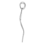 Sterling Silver Rhodium-plated Polished & D/C Leaf Pendant - Image 2
