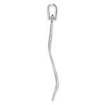 Sterling Silver Rhodium-plated Polished & D/C Leaf Pendant - Image 2