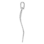 Sterling Silver Rhodium-plated Polished & D/C Lrg Leaf Pendant - Image 2