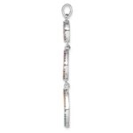 Sterling Silver Rhodium-plated Multi-color Nano Crystal Pendant - Image 2