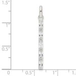 Sterling Silver Polished CZ Bar Pendant - Image 3
