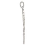 Sterling Silver Polished CZ Floral Pendant - Image 2