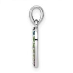 Sterling Silver Rhodium-plated Nano Crystal Heart Pendant - Image 2