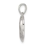 Sterling Silver Love Heart w/Flower Pendant - Image 2