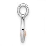 Sterling Silver RH-plated & Rose Gold-plated Polished Circle w/Heart Pendan - Image 2