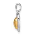 Sterling Silver RH-plated & Gold-plated Heart Pendant - Image 2