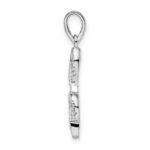 Sterling Silver Rhodium-plated CZ Treble Clef Pendant - Image 2