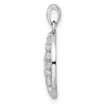 Sterling Silver Rhodium-plated Polished CZ Tree of Life Pendant - Image 2