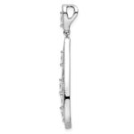 Sterling Silver Rhodium-plated Baguette CZ Teardrop Pendant - Image 2