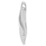 Sterling Silver RH-plated Brushed & Polished Curved Chain Slide - Image 4