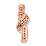 Sterling Silver Rose-tone Black Rhodium-plated CZ Fancy Chain Slide - Image 4