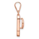 Sterling Silver Rose-tone Polished Pink Created Opal Inlay Flip Flop Pendan - Image 2