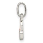 Sterling Silver Rhodium-plated Pink Enamel Double Heart Pendant - Image 2