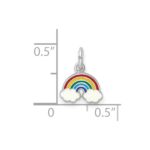 Sterling Silver RH-plated Polished & Enameled Rainbow Children's Pendant - Image 3