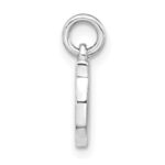 Sterling Silver Rhodium-plated Polished & Brushed Cat Children's Pendant - Image 2