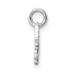 Sterling Silver Rhodium-plated Blue, White & Black Enameled Unicorn Children's Pendant - Image 2