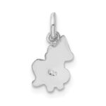 Sterling Silver Rhodium-plated Blue, White & Black Enameled Unicorn Children's Pendant - Image 4