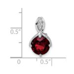Sterling Silver RH-plated Circle 2.56t.w. Garnet/White Topaz Pendant - Image 3
