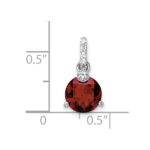 Sterling Silver RH-plated Circle 2.6t.w. Garnet/White Topaz Pendant - Image 3