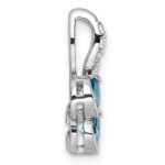 Sterling Silver Rhod-plated .7t.w. LSBT/White Topaz Pendant - Image 2