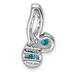 Sterling Silver Rhod-plated .7t.w. LSBT/White Topaz Pendant - Image 4
