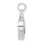 Sterling Silver Rhodium-plated Enamel Heart with Cat Ash Holder Pendant - Image 2