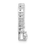 Sterling Silver Rhod-plated CZ Circle Chain Slide Pendant - Image 2