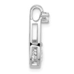 Sterling Silver Rhodium-plated with CZ Teardrop Shape Chain Slide - Image 2