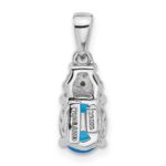 Sterling Silver Rh-plated Blue Onyx .08Cr.Pink Sapphire .005ct Dia. Pendant - Image 3