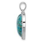 Sterling Silver Rhodium-plated Reconstituted Turquoise Heart Pendant - Image 2