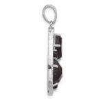Sterling Silver Rhodium-plated Agate and Howlite Teardrop Pendant - Image 2