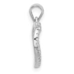 Sterling Silver Rhodium-plated CZ Heart Pendant - Image 2