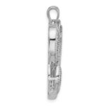 Sterling Silver Rhodium-plated Intertwined CZ Hearts Pendant - Image 2