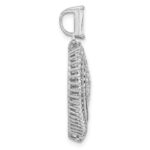 Sterling Silver Rhodium-plated CZ Heart Pendant - Image 2