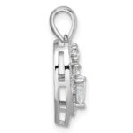 Sterling Silver Rhodium-plated CZ Heart Pendant - Image 2