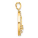 Sterling Silver Gold-plated CZ Stars Circle Pendant - Image 2