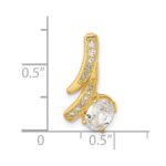 Sterling Silver Gold-plated Fancy CZ Chain Slide Pendant - Image 4