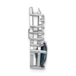 Sterling Silver Rhodium-plated London Blue Topaz and CZ Chain Slide - Image 2