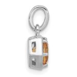 Sterling Silver Rhodium-plated Polished Solitaire Citrine Charm Pendant - Image 2