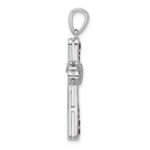 Sterling Silver Rhodium-plated Garnet Infinity Cross Pendant - Image 2