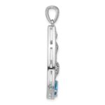 Sterling Silver Rhodium-plated Polished Rainbow Multi-Gemstone Starfish Pendant - Image 2