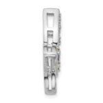 Sterling Silver Rhodium-plated Rainbow Multi-Gemstone Butterfly Chain Slide - Image 2