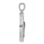 Sterling Silver Rhodium-plated Rainbow Multi-Gemstone Pendant - Image 2